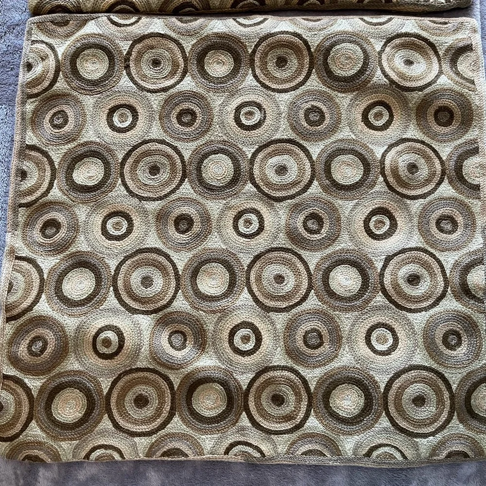 Crate & Barrel Circle Stitch Pillow Covers (2)